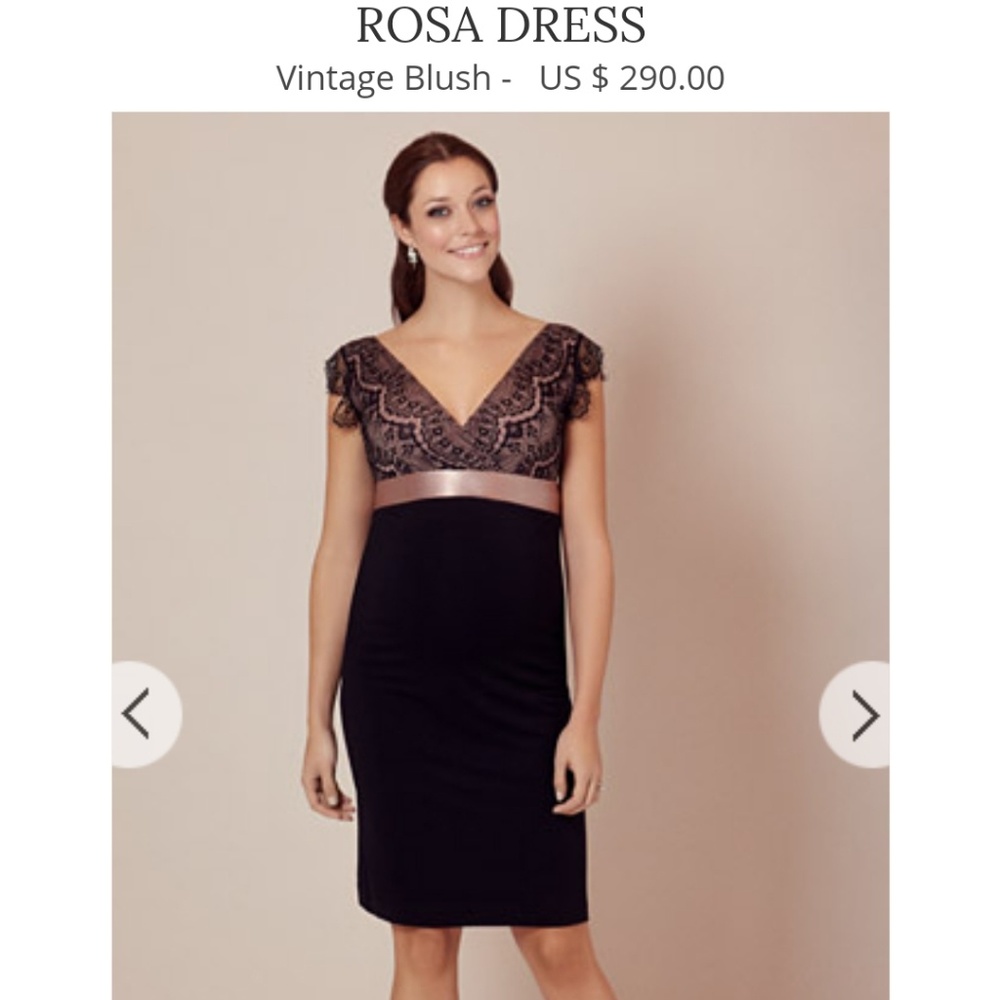 Tiffany Rose formal maternity dress size 14 lace blush stretch